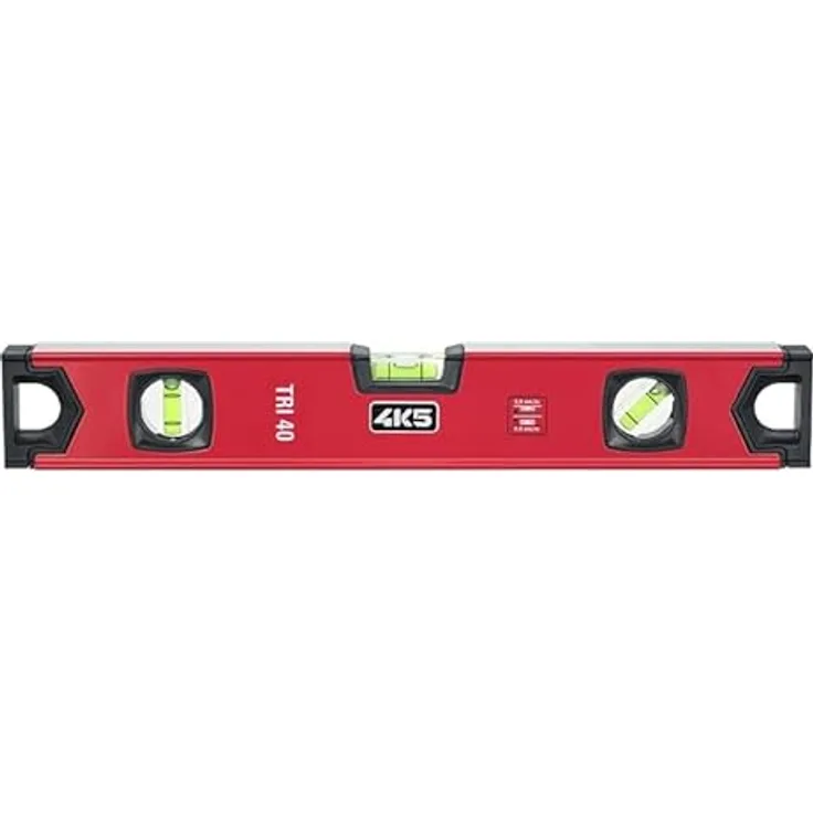 4K5 Tools Rechteckprofil Wasserwaage TRI (Länge 40 cm, Horizontal-, Vertikal- und 45°-Libelle, Endkappen stoßgedämpft / gummiert, Aluminiumprofil)