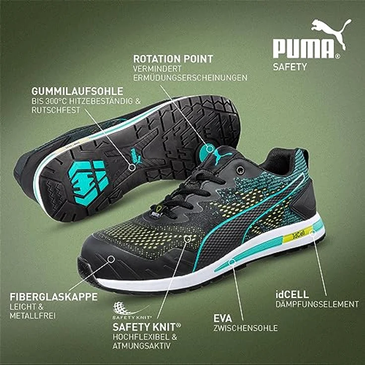 PUMA Safety VIVID LOW Arbeitsschuh, recyceltes Obermaterial, blau – Bild 3