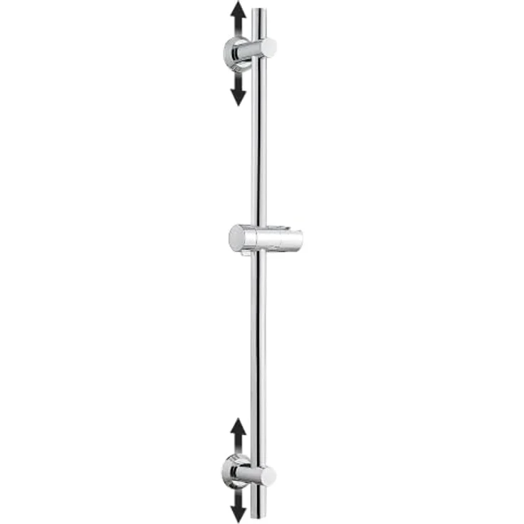 Görbach Duschset Edelstahl Duschstange mit drehbarer Duschkopfhalterung, 70 cm, Chrom, flexible Höhenverstellung und universelle Kompatibilität – Bild 1