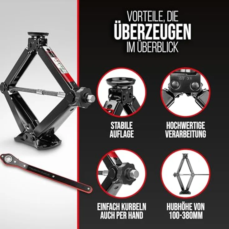HEYNER Wagenheber für Mercedes Vito/Metris, OEM Erstausrüsterqualität bis 1580 kg, max. Hubhöhe 38 cm, inkl. Aufbewahrungstasche, Made in EU – Bild 6