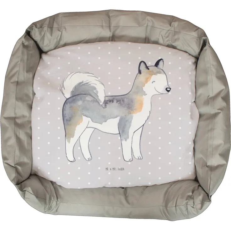 Mr. & Mrs. Panda Tierbett Siberian Husky Lebensretter - Grau Pastell - Hundesofa mit einzigartigem Design