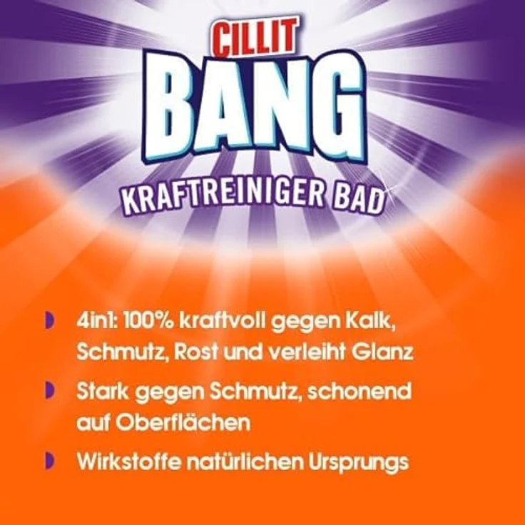 Cillit Bang Kraftreiniger Bad Kalk & Schmutz 6 x 1000 ml, Sauber 4x länger, entfernt 100 % Kalk in Sekunden, weiß – Bild 3