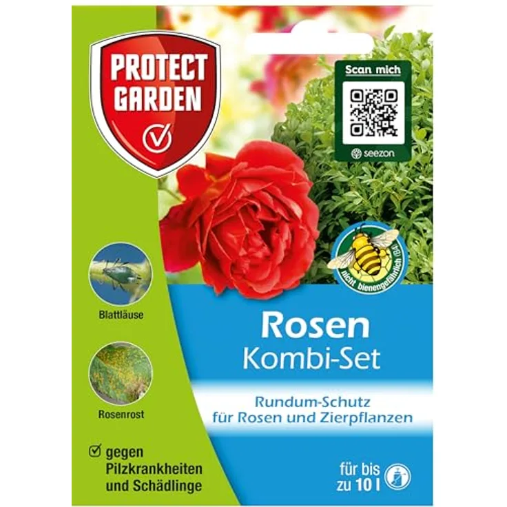 PROTECT GARDEN Curamat AZ Rosen Kombi-Set, 2 in 1 Rundum-Schutz vor Pilzkrankheiten und Insektenbefall, 2 x 4 ml + 15 ml Konzentrat, Gelb