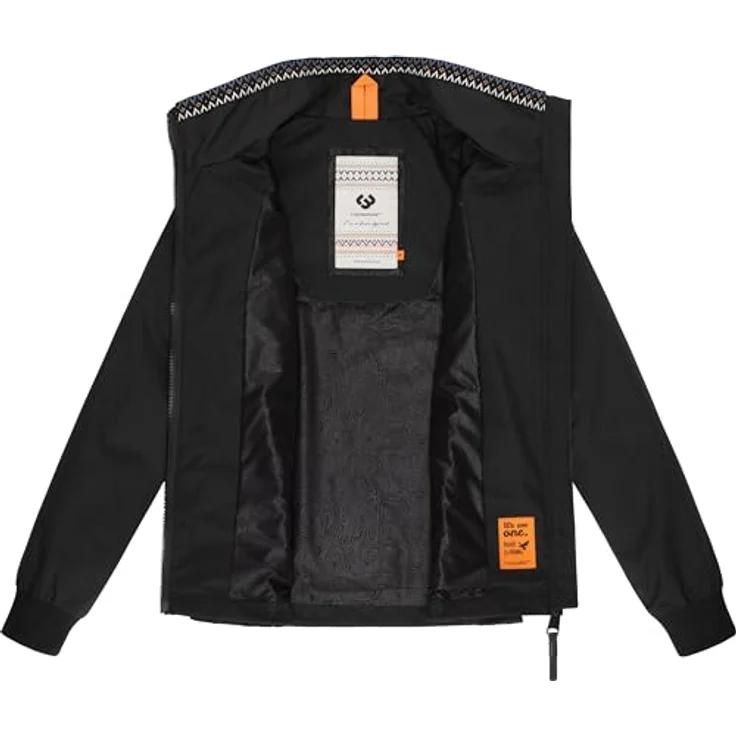 Ragwear Apola, Damen Übergangsjacke, wind- und wasserdicht mit Rippbündchen, Schwarz, Größe L – Bild 5