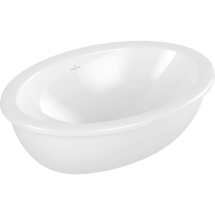 Villeroy & Boch Loop & Friends Waschbecken, oval, 660x470x225mm, Alpinweiß, CeramicPlus, mit Überlauf, TitanCeram