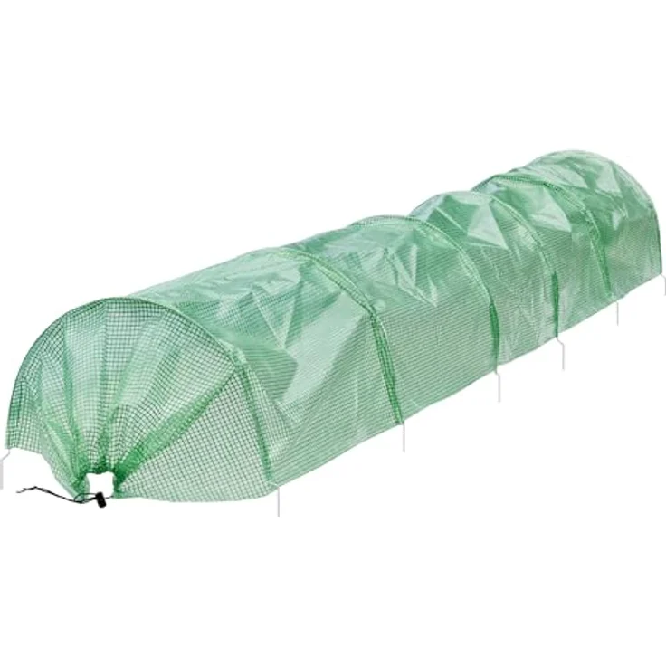 ECD Germany Folientunnel, 300x55x35 cm, 135 g/m², Grün, Lichtdurchlässig, Schnell und einfach aufzubauen – Bild 2