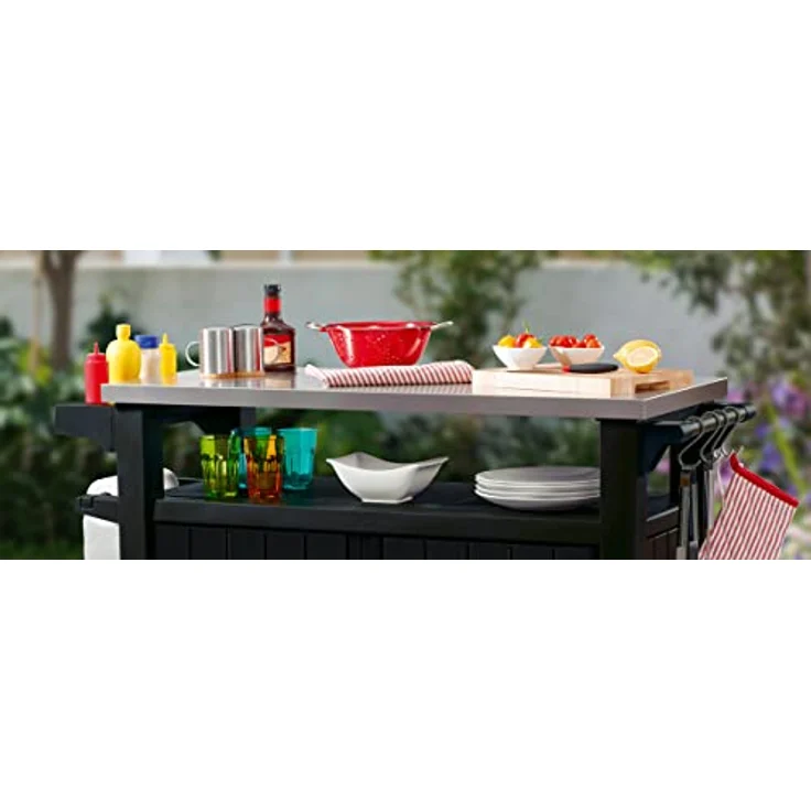 Keter Multifunktionaler Gartentisch für BBQ Unity XL Holzoptik – Bild 5