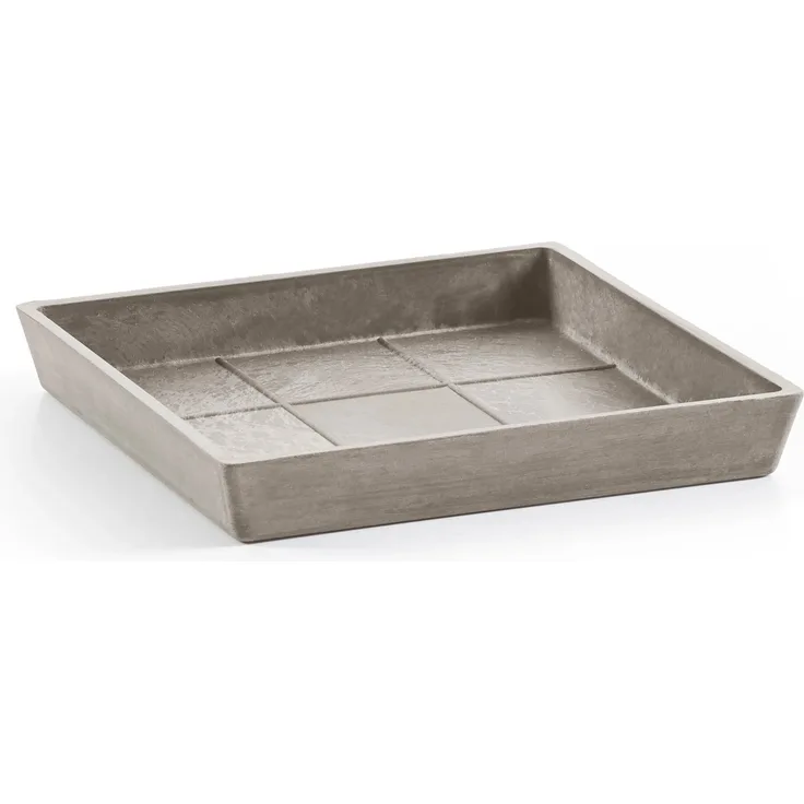 Ecopots Untersetzer Rotterdam, Eckig in Braungrau, 29,6 cm x 3 cm, minimalistisches Design für Innen- und Außenbereiche