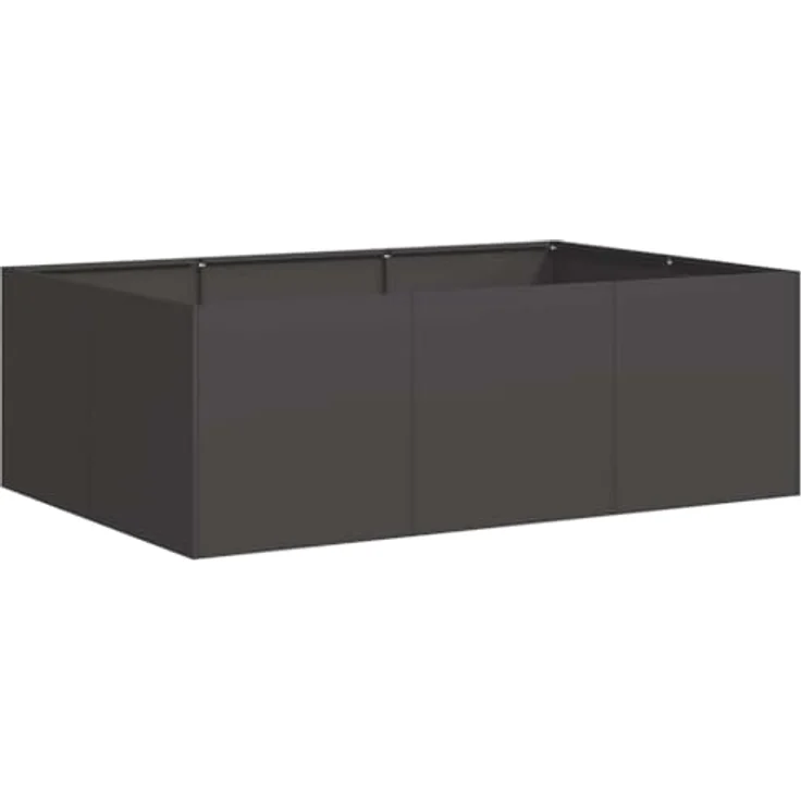 vidaXL Pflanzkübel Schwarz 120x80x40 cm Stahl, Pflanzgefäß mit viel Platz für Pflanzen und Gemüse – Bild 1