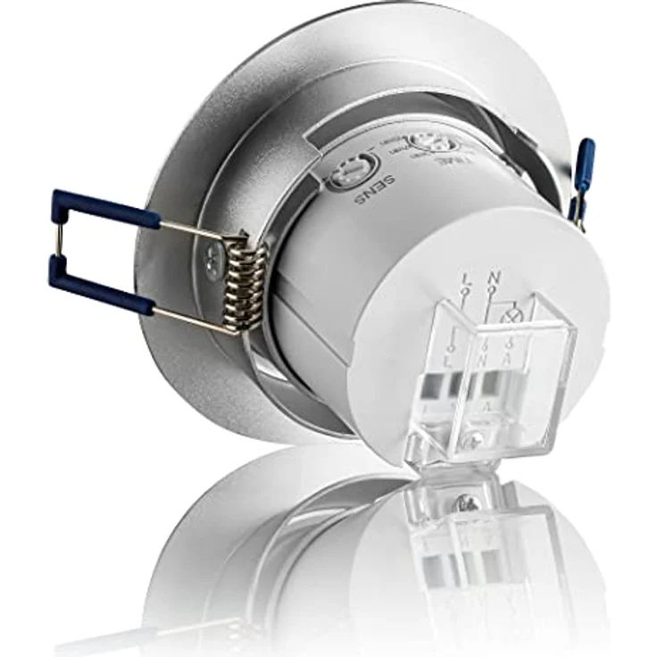 SEBSON® Bewegungsmelder Innen, Unterputz Decken Montage, programmierbar, Infrarot Sensor, Reichweite 3-8m / 360°, Einbau Bewegungssensor LED geeignet, schwenkbar, 3-Draht – Bild 3