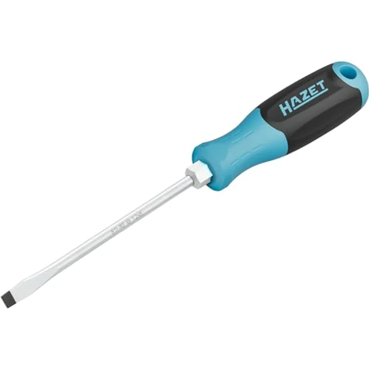 HAZET Schraubendreher 811-80, SW 1,2 x 8 mm Schlitz Profil, rutschfester 3-Komponenten-Griff für hohe Kraftübertragung, 272 mm Länge, Rundklinge, Ergonomischer Handgriff - Hazet – Bild 1