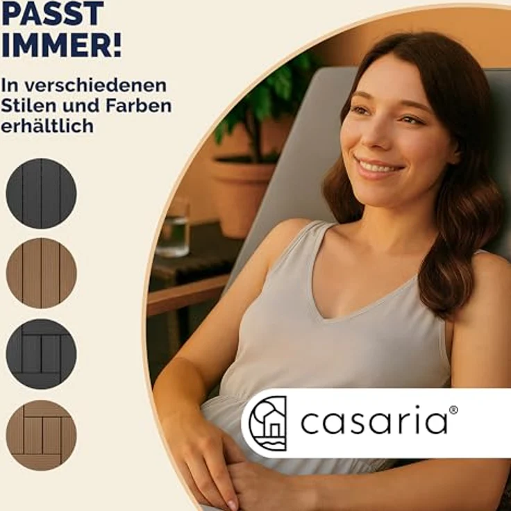 Casaria WPC Fliesen 66x Mosaik Anthrazit Holzfliesen 30x30cm – Bild 10