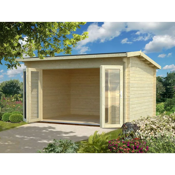 Palmako Gartenhaus Ines 11,1 Holzhaus Blockbohlenhaus, BxT: 410x320 cm