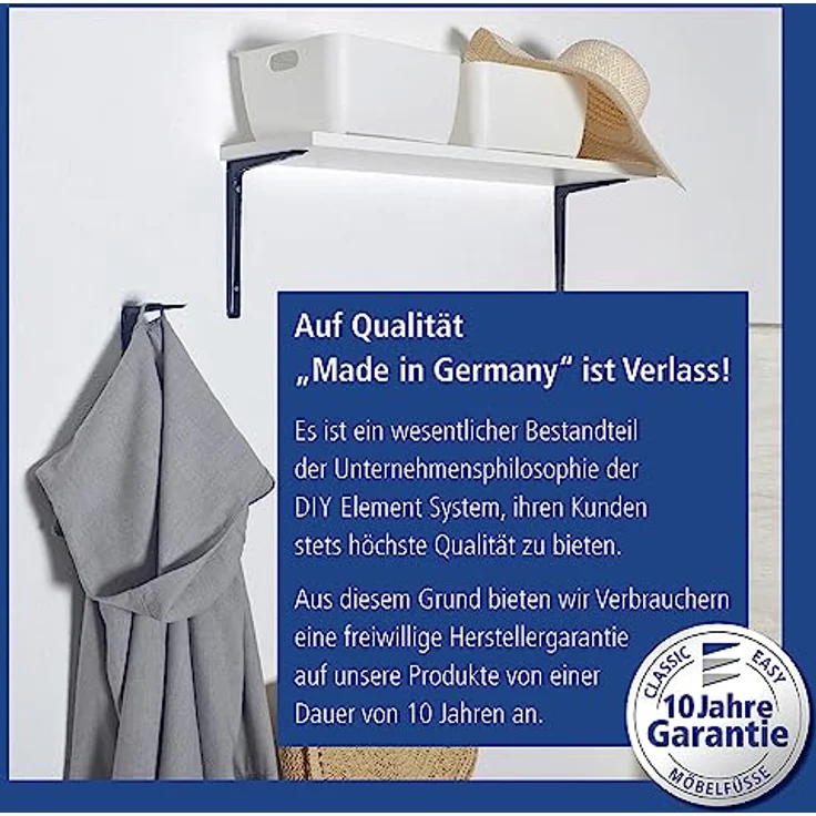 Element System 18133-00136 Regalkonsole Alido-Regalträger - 5 Größen - 3 Farben - 2 Stück-weißaluminium - 120 x 170 mm, 120x170 mm – Bild 6