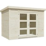 Palmako Gartenhaus Odette 1, 280 x 184 cm, naturbelassen, 19 mm Blockbohlen, Flachdach mit Dachpappe