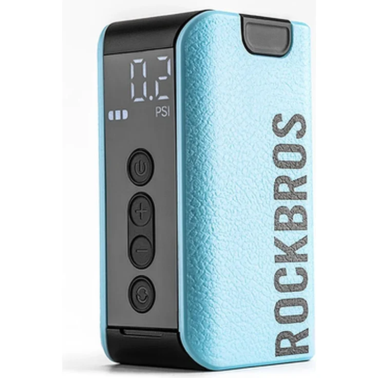 ROCKBROS 42520006001 Elektrischer Pumpenkompressor mit digitalem Display, USB-C Schnellladung und automatischer Abschaltfunktion
