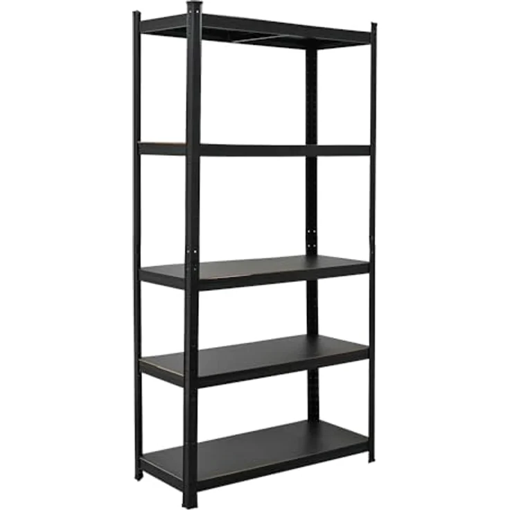 Proregal Schwerlastregal All Black Series Ragnar, 180 x 90 x 40 cm, 5 verstellbare Böden, Traglast 100 kg pro Boden, Schwarz – Bild 5