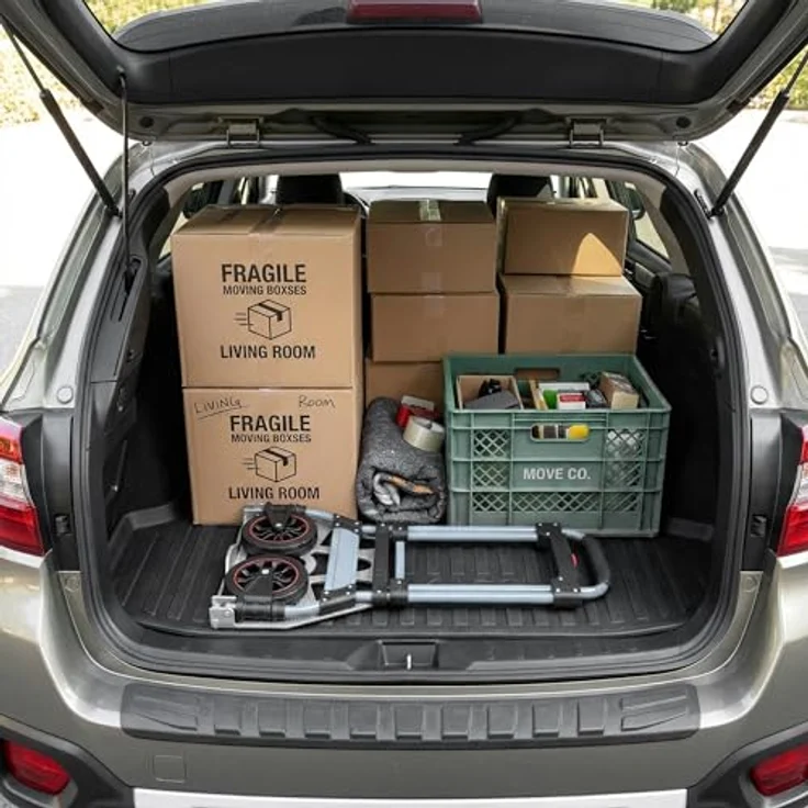 relaxdays Klappbare Sackkarre bis 120 kg, grau - Robuster Stahlrahmen, Teleskopgriff, Soft-Laufräder, Antirutschfläche, inklusive 2 Expanderseile – Bild 5