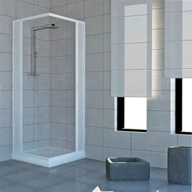 PVC Duschkabine 70x80 mit zentraler Öffnung Mod. Acquario – Bild 3