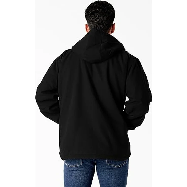 Dickies Sherpa Lined Hooded Duck Jacket, Arbeitsjacke aus 100% Baumwolle mit windabweisendem Robuster Duck-Stoff, schwarz – Bild 3