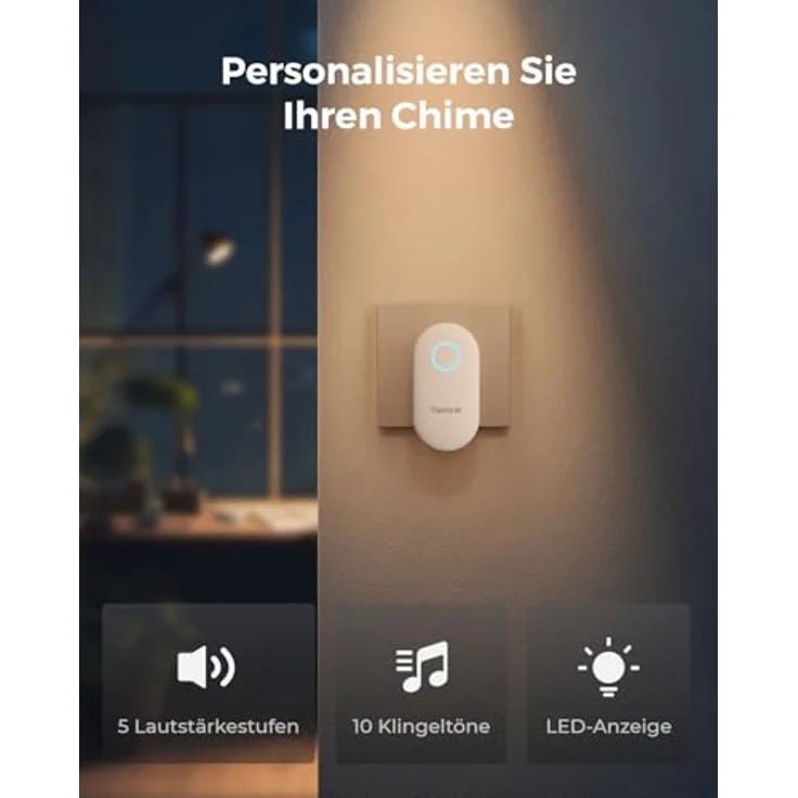 Reolink Chime Plus, Türklingel-Erweiterung mit 10 Klingeltönen, kompatibel mit Doorbell WiFi/PoE (V2/V3) und Akku – Bild 2