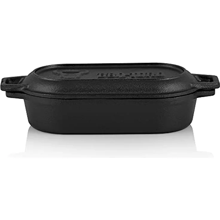 BBQ-Toro Gusseisen Bräter | 1 Liter - 29 x 12,5 x 5,5 cm | bereits eingebrannt - preseasoned | Dutch Oven Topf, Gusseisen Kochtopf, Gusstopf, Baking Pot | Backtopf ideal für Backwaren, Eintopf – Bild 4