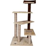 Wiltec Kratzbaum 100 cm mit Sisal in Beige/Braun, Katzenbaum mit 3 Liegeflächen und Aussichtsplattform, 2-farbig