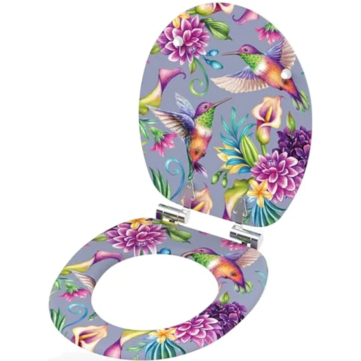 Sanilo Kolibri WC Sitz mit Absenkautomatik, Holz, antibakterielle Oberfläche, belastbar bis 200 kg, passend für Standard WCs – Bild 4