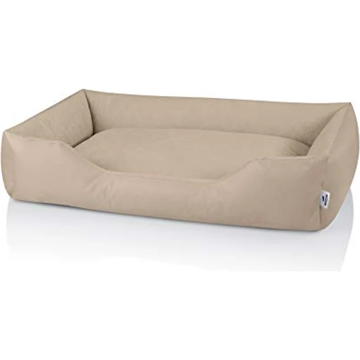 BedDog Hundebett ZARA, Hundekissen mit abziehbaren waschbaren Bezug, für große Hunde, XXL, Cordura & Microfaser-Velours, blau – Bild 2