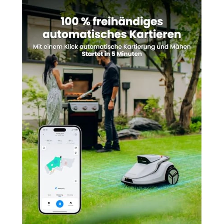 TERRAMOW V600, Mähroboter für Flächen bis 600m² mit TerraVision 2.0 und KI-gestützter Hindernisvermeidung – Bild 3