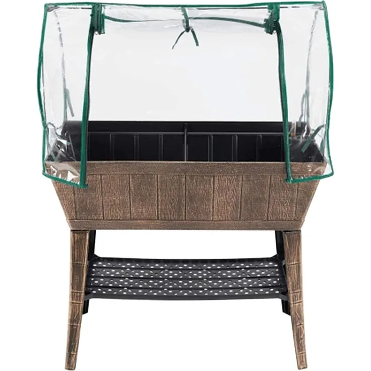 HTI-Living Hochbeet Nessa mit Frühbeetabdeckung Braun, 76 x 82,5 x 37,5 cm, Balkon & Terrasse geeignet