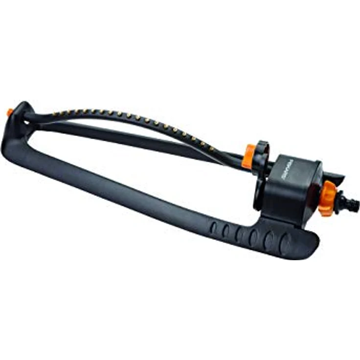 Fiskars Oszillierender Sprinkler mit Metallfuß, Rasensprenkler, Rasensprüher, Bewässerung, Kunststoff, Aluminium, Metall, Schwarz, Orange, 1023660 – Bild 5