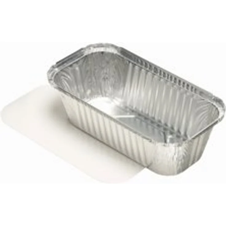 PAPSTAR Aluminiumschalen mit Einlegedeckeln, eckig, 1,5 l, 10er Pack, ideal zum Grillen und Backen, PE beschichtet, 24,8 x 12,8 x 7 cm – Bild 1