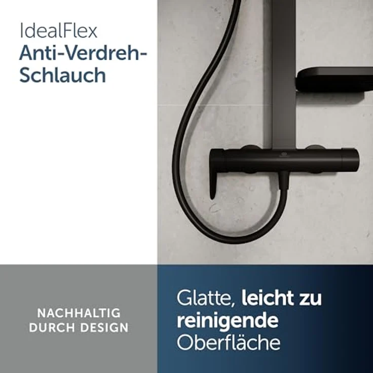 Ideal Standard Duschsystem Ceraflow Alu+, 111.30 cm, Multifunktionsbrause mit Click-Technologie, aus 84% recyceltem Aluminium, chrom-, blei- und nickelfrei – Bild 5