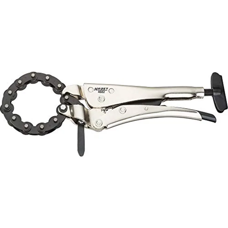 Hazet Ketten-Rohrschneider 4682, für V2A-Stahl bis 75 mm Durchmesser, vernickelt, 255 mm Länge