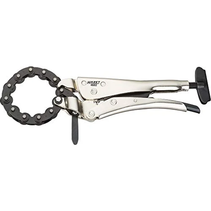 Hazet Ketten-Rohrschneider 4682, für V2A-Stahl bis 75 mm Durchmesser, vernickelt, 255 mm Länge – Bild 1