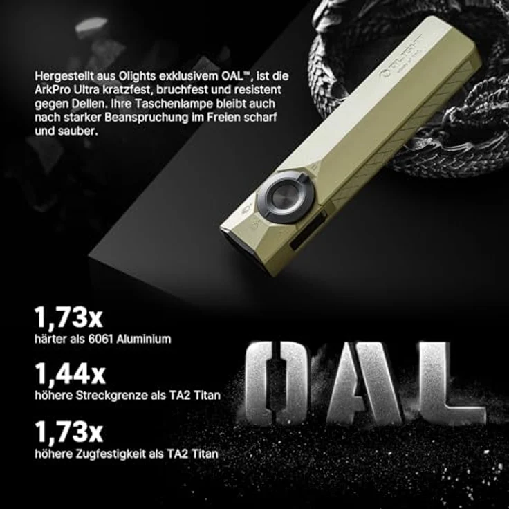 OLIGHT ArkPro Ultra LED Taschenlampe, 1700 Lumen, mit UV- und Grünlicht, IPX7 wasserdicht, OD Grün, magnetischer und USB-C Anschluss – Bild 5