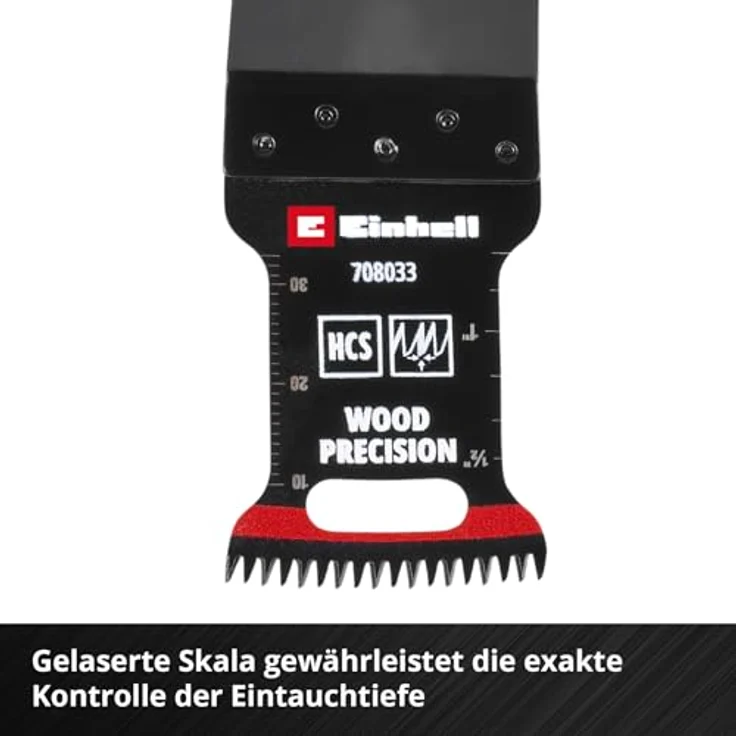 Einhell Tauchsägeblatt aus Kohlenstoffstahl, 32 mm Breite, 40 mm Eintauchtiefe, PTFE-Coating, Japanverzahnung, gekrümmte Schneide, Schnellwechselfunktion – Bild 5