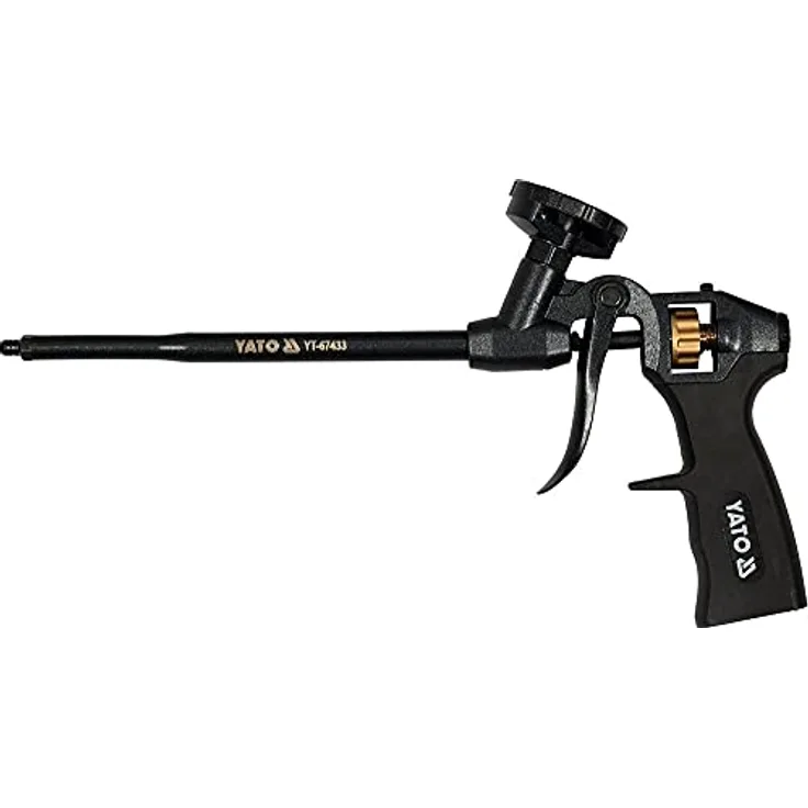 Yato Montagepistole, PTFE beschichtete PU-Schaumpistole mit Einhanddosierung und ergonomischem 2-Komponentengriff