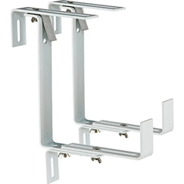 Dehner Blumenkastenhalter Profi für Rohrgeländer, 2 Stück, Metall, weiß – Bild 2