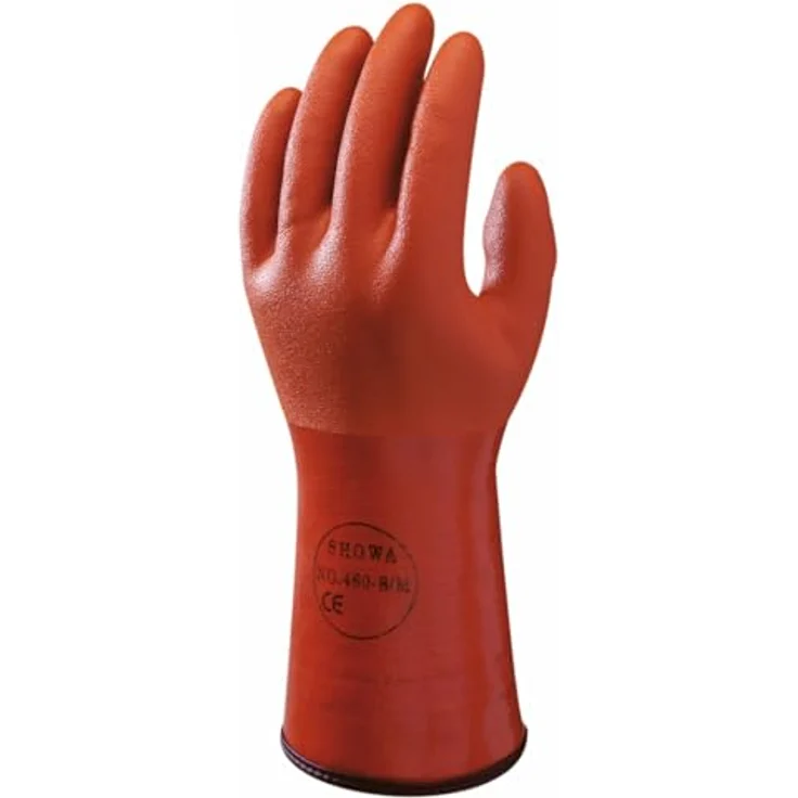 SHOWA 460, Arbeitshandschuhe mit PVC-Beschichtung, chemikalienbeständig bis -20 °C, orange, Größe 8/M – Bild 1