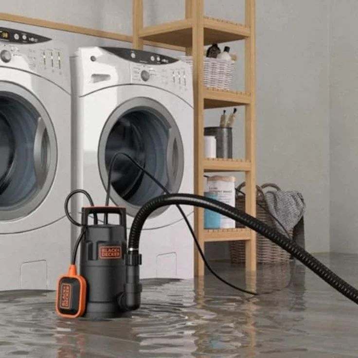 Black+Decker BXUP750PTE Tauchpumpe, 750 W, 13.000 l/h Fördermenge, max. 8 m Förderhöhe, mit Schwimmerschalter und Überhitzungsschutz – Bild 8