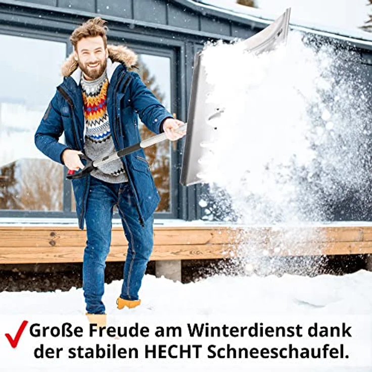 HECHT Schneeschaufel 465 AL, Aluminium Schneeschieber mit 46 cm Arbeitsbreite und ergonomischem Griff – Bild 8