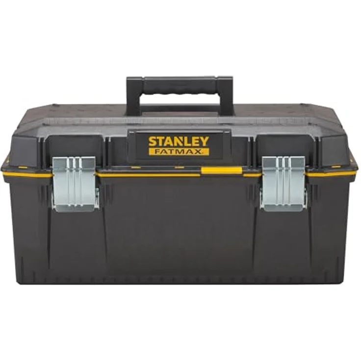 Stanley FatMax Werkzeugbox (71 x 31 x 29 cm, spritzwassergeschützer Koffer, robuste nicht-rostende Metallschließen, Box mit Gummiabdichtung für mehr Schutz) 1-93-935 – Bild 2