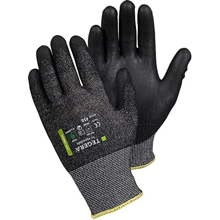Ejendals Tegera 450, Schnittschutzhandschuh Größe 7, Nitril/HPPE, ungefüttert, schwarz – Bild 1