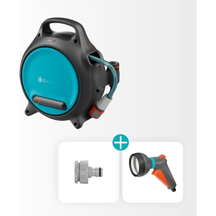 Gardena Mobile Schlauchbox Move, tragbare Schlauchbox mit 10 m Qualitätsschlauch, türkis-anthrazit – Bild 5