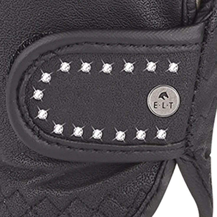 WALDHAUSEN ELT Reithandschuh, eleganter Handschuh in Leder-Optik, schwarz, Größe M, mit griffiger Innenhand und Klettverschluss – Bild 2