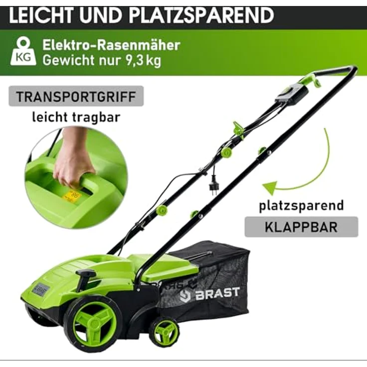 BRAST Vertikutierer Elektro Rasenlüfter 1500 Watt 32cm Arbeitsbreite Kombi Gerät Moosentferner – Bild 5