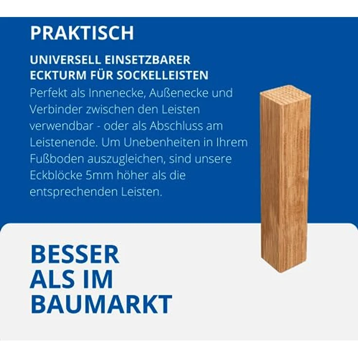 REESE Kehlleisten GmbH UNIVERSAL Sockelleisten-Ecken - Eckblöcke Ecktürme Eckstäbe für alle Fussleisten - 4251674614055 – Bild 3