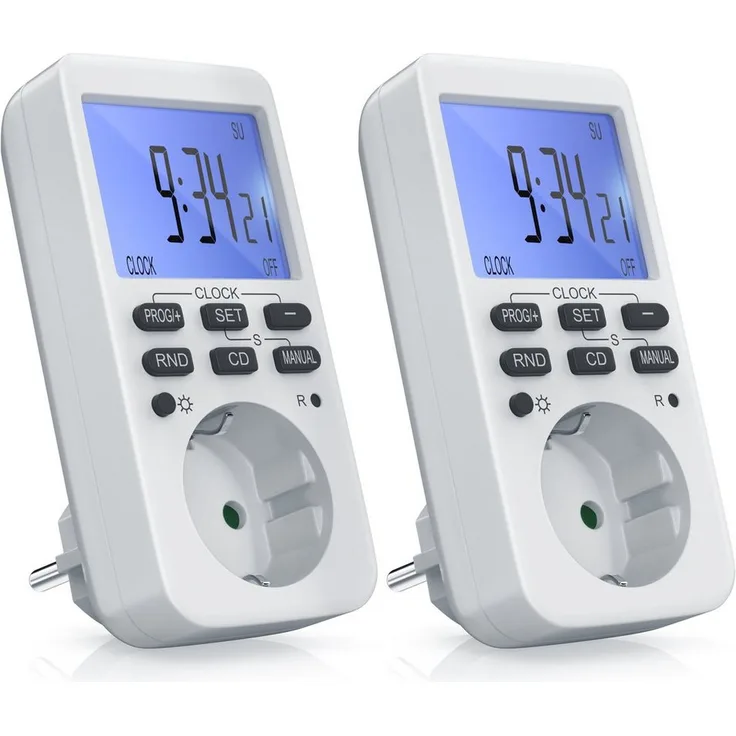 BEARWARE Zeitschaltuhr Spar-Set, digital, programmierbar, LCD Display, max. 3680W, weiß